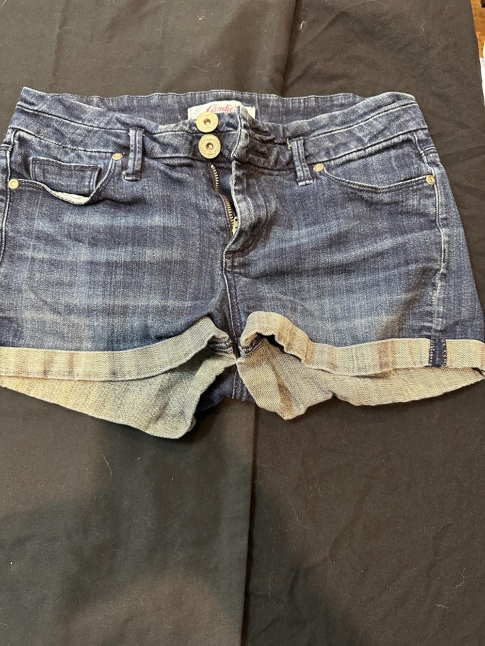 Candie's Indigo Blue Denim Roll-Cuff Women's Shorts